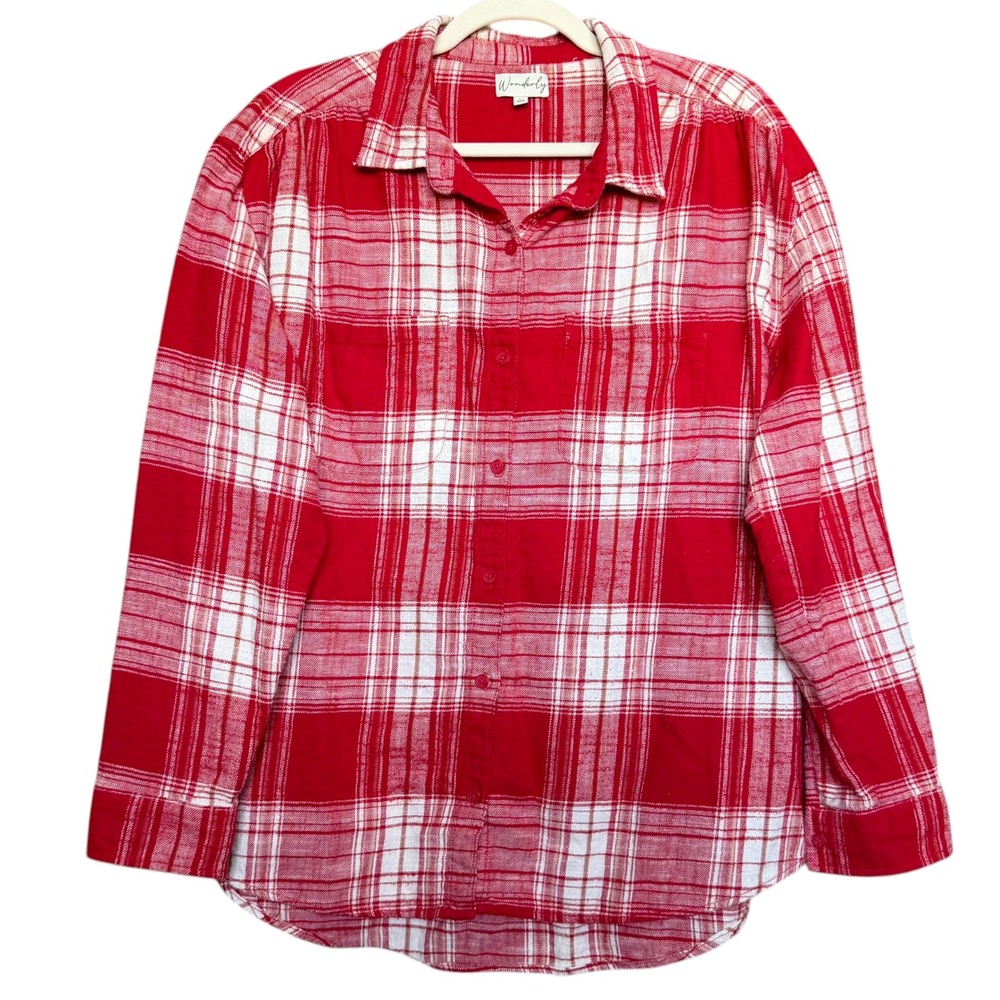 Wonderly Plaid Flannel Button Down Shirt Red - XL (NEW)